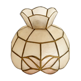 Vintage mother-of-pearl lampshade with pink flowers