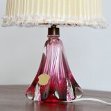 Lampe de table en cristal Val St-Lambert Belgique vintage 1960