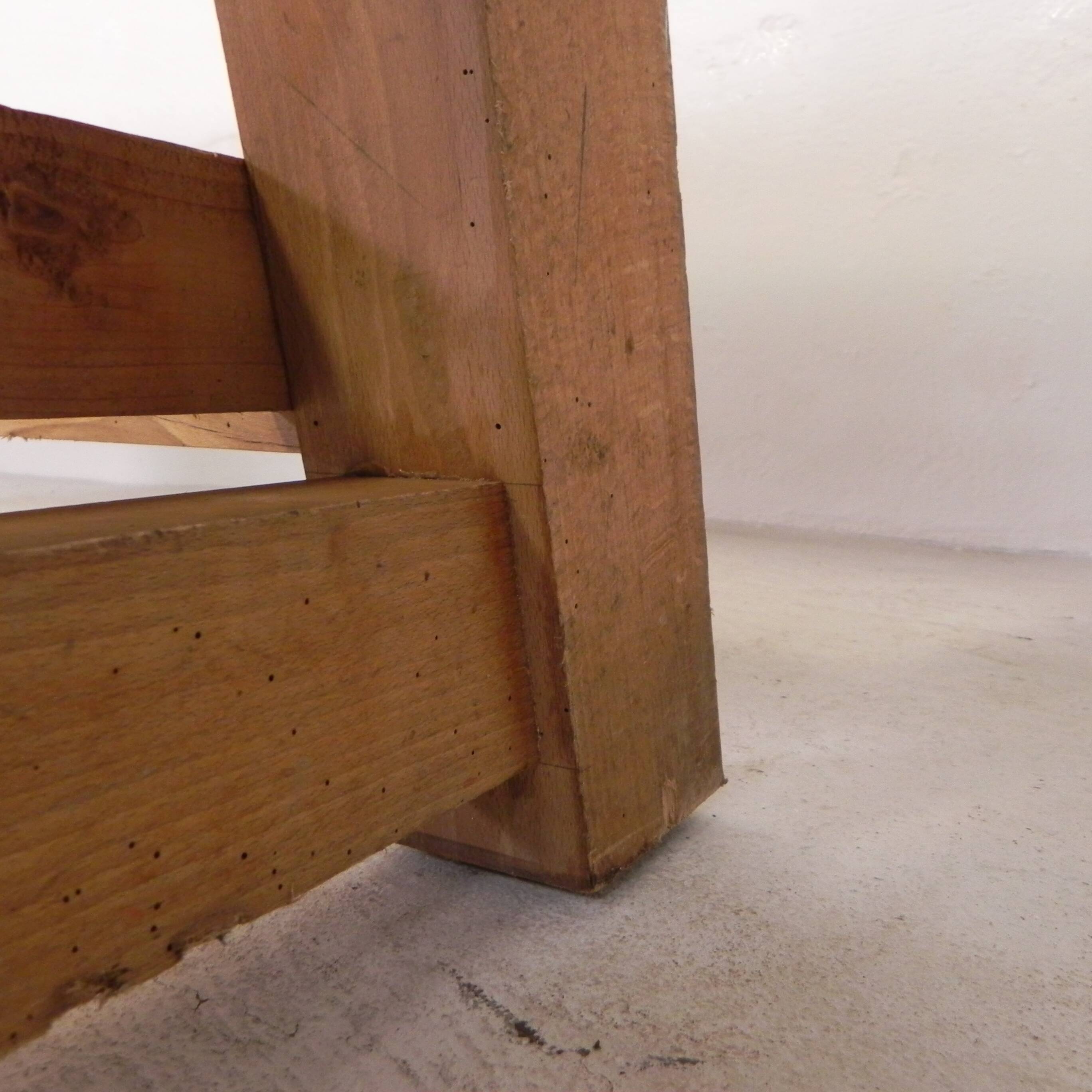 Oak workbench 2 meters long, 1950s