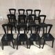 Series 12 black bistro chairs of the 70s