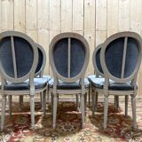 Suite de 6 chaises médaillons de style Louis XVI