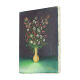 Small Still Life Flowers in a Vase Painting Marcel David 1980