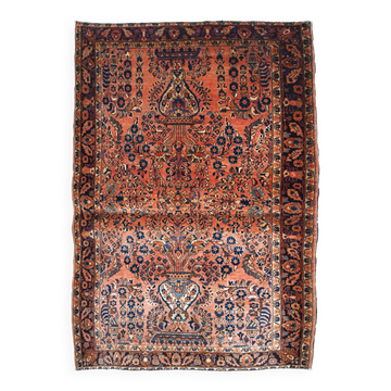 Handmade antique Persian Sarouk rug 109cm x 164cm 1920s - 1B747