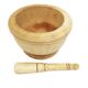 Mortier et pilon en bois brut