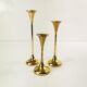 Set of modernist brass candlesticks, Denmark, 1960s.