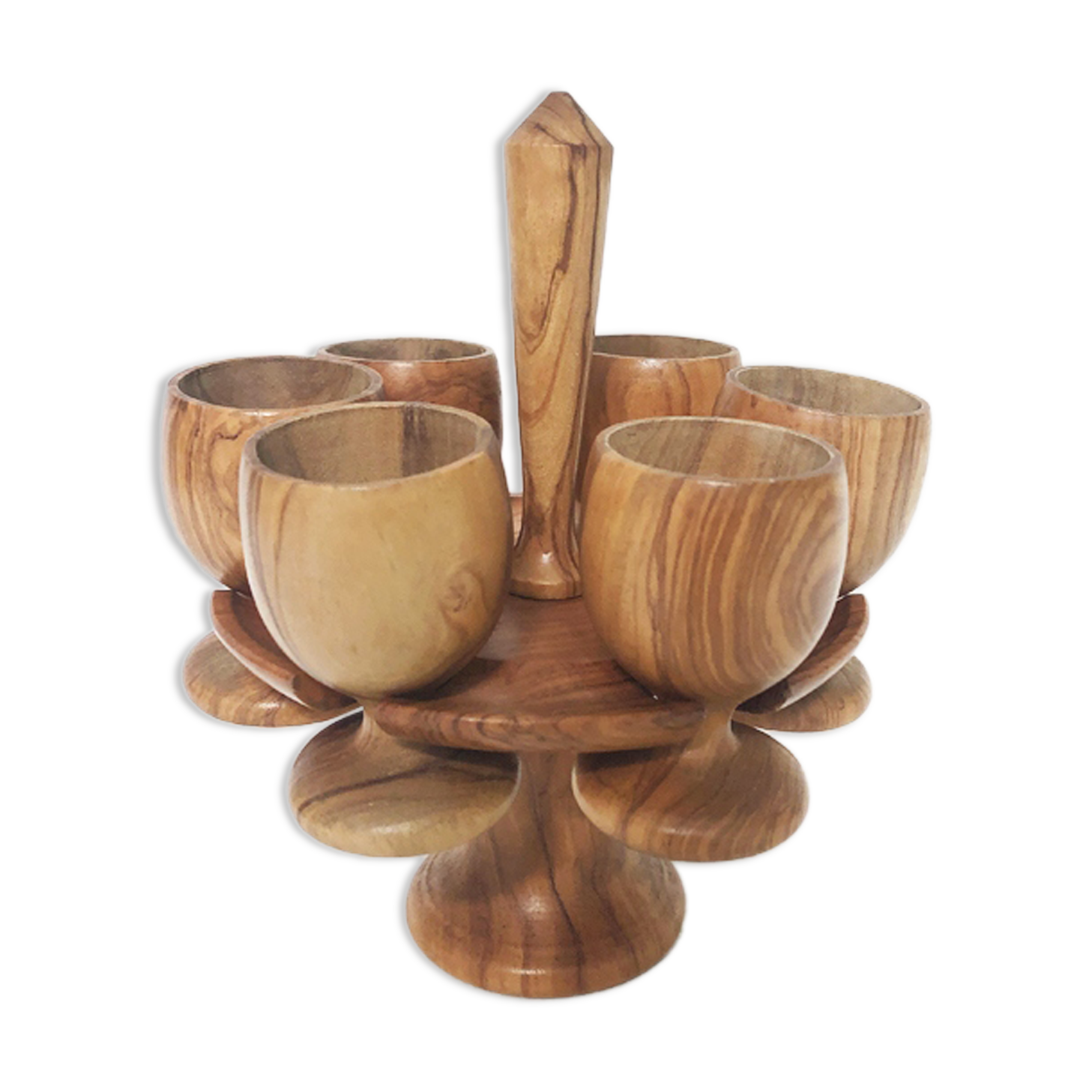 Set of wooden coquetiers, 1970