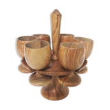 Set of wooden coquetiers, 1970