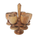 Set de coquetiers en bois, 1970