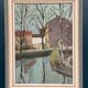 Original Swedish Oil on Canvas - "Landscape with Trees and Buildings" by Ingvar Björk - 1948 - Vintage - Framed - 62 × 48 cm (24.4" × 18.9")