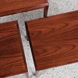 Midcentury Danish nest of 3 side tables in teak by Johannes Andersen for Silkeborg 1960s