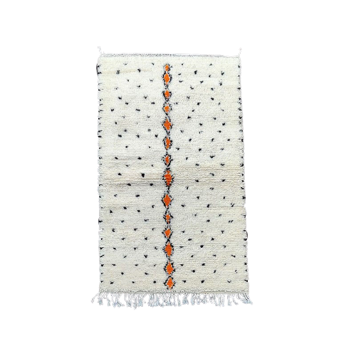 Berber carpet orange and black pea patterns 85 X 140 cm