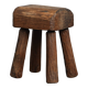 Robust primitive solid wood stool, Europe, 1970s