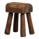 Robust primitive solid wood stool, Europe, 1970s