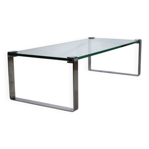 Table basse en verre chromé Draenert 1022 années 1970