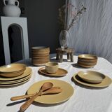 A small tall beige bowl CNP Grès Village France vintage D12