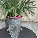 Whiskey carafe and ice bucket in transparent glass vintage 1960/70