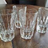 Set of 4 small vintage liqueur or schnapps glasses in molded glass