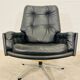 VINTAGE DANISH MID-CENTURY SVEND SKIPPER SWIVEL CHAIR IN BLACK LEATHER