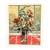 Original Swedish Oil on Paper – “Vissnade rosor” by Gustav Herbert Carlsson