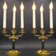 Pair of Chandeliers/Candelabra in Solid Bronze Empire Style Caramel Patina