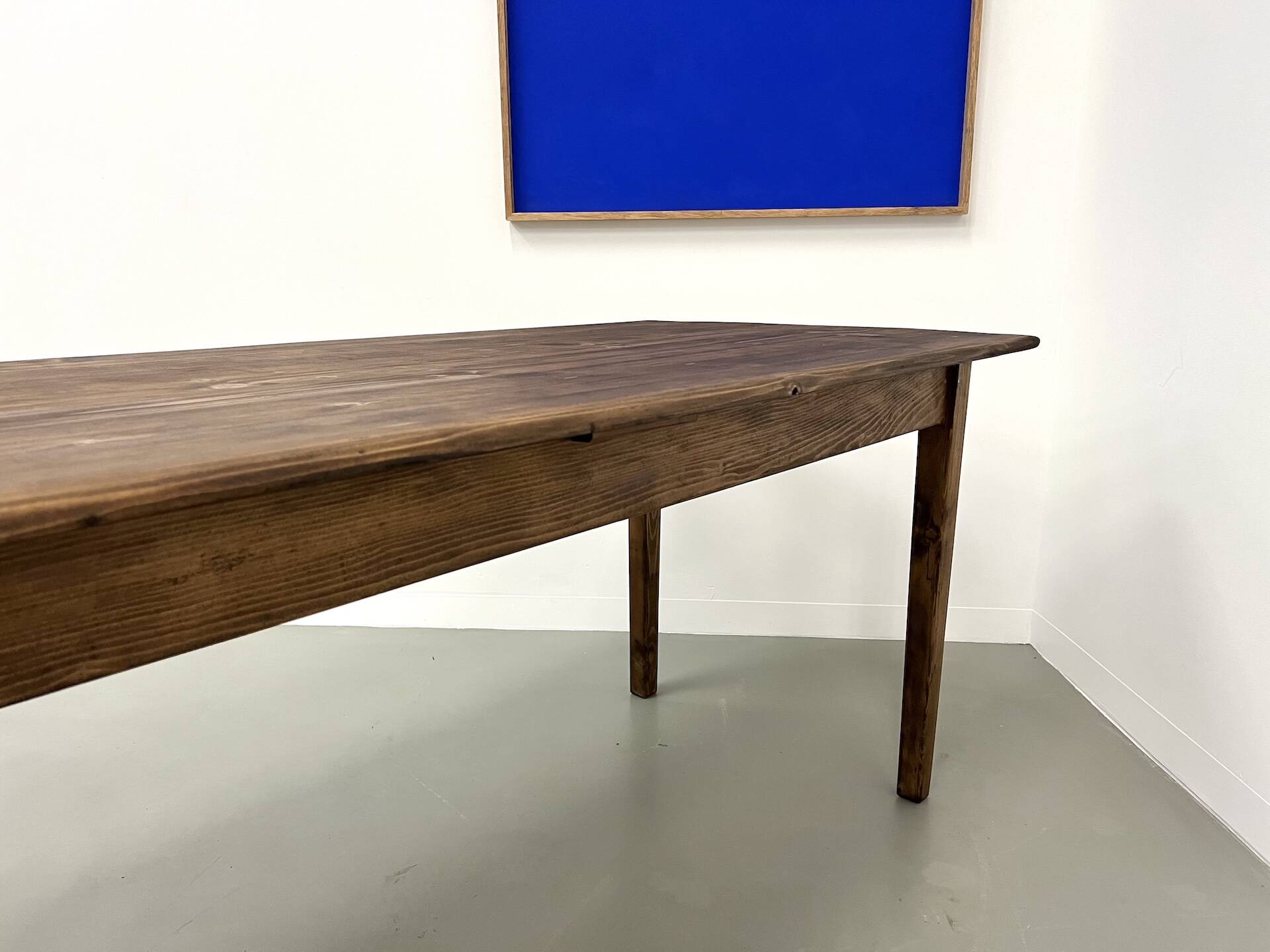 Large solid pine farmhouse table with spindle legs