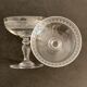 5 antique champagne glasses in engraved crystal