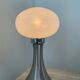 Pair of lamps mushroom opaline and chromed metal 80s