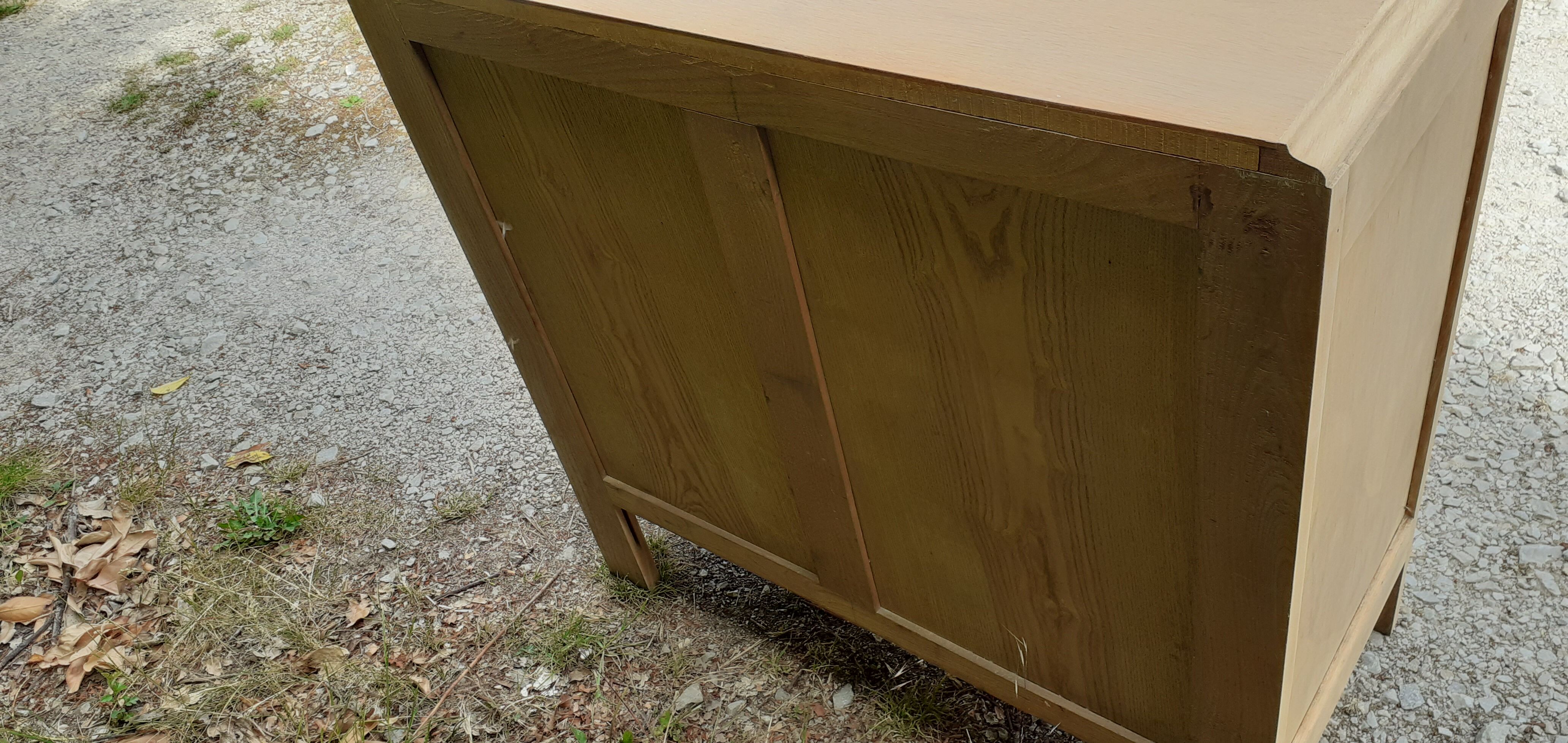 Chest of drawers 4 drawers oak feet compass vintage raw wood
