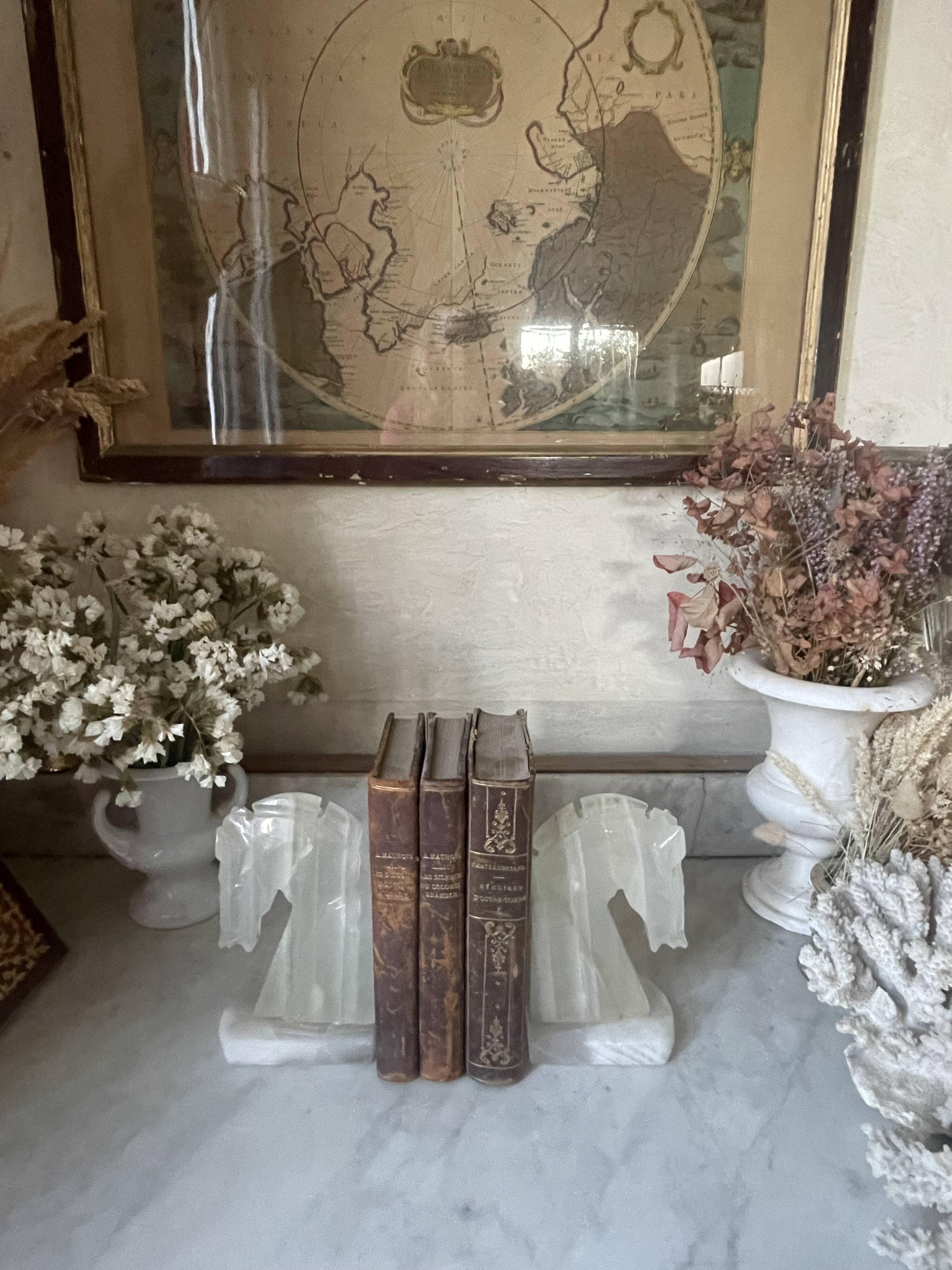 Pair of onyx horse head bookends