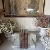 Pair of onyx horse head bookends