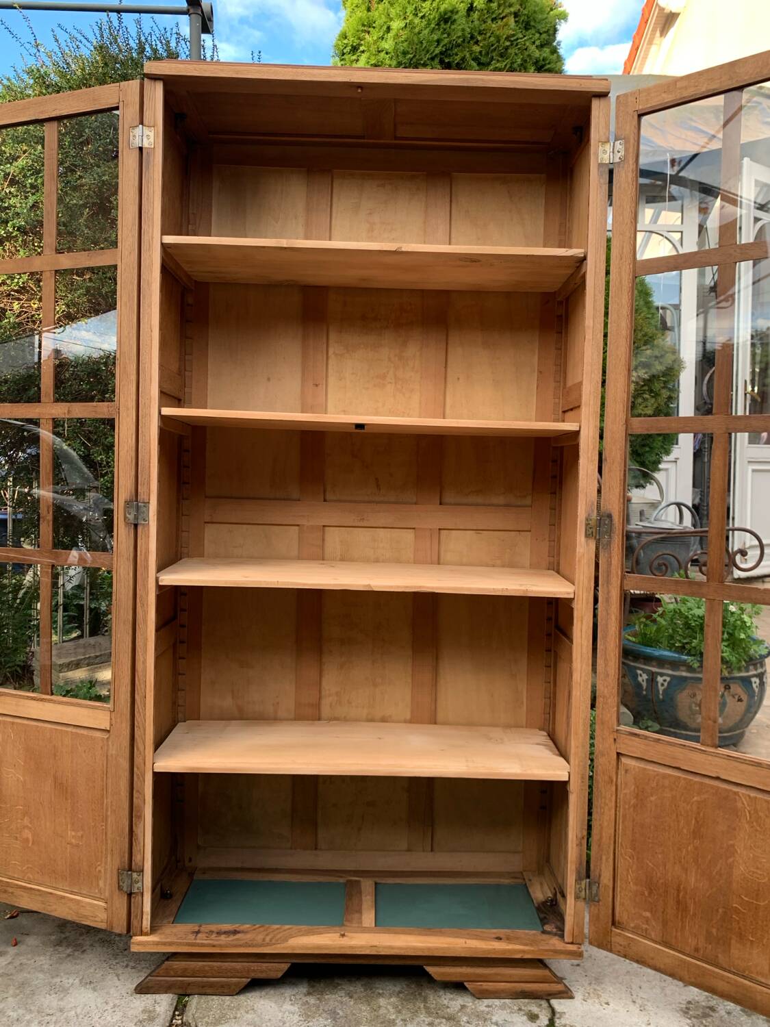 Art Deco Parisian glass-fronted wardrobe, demountable