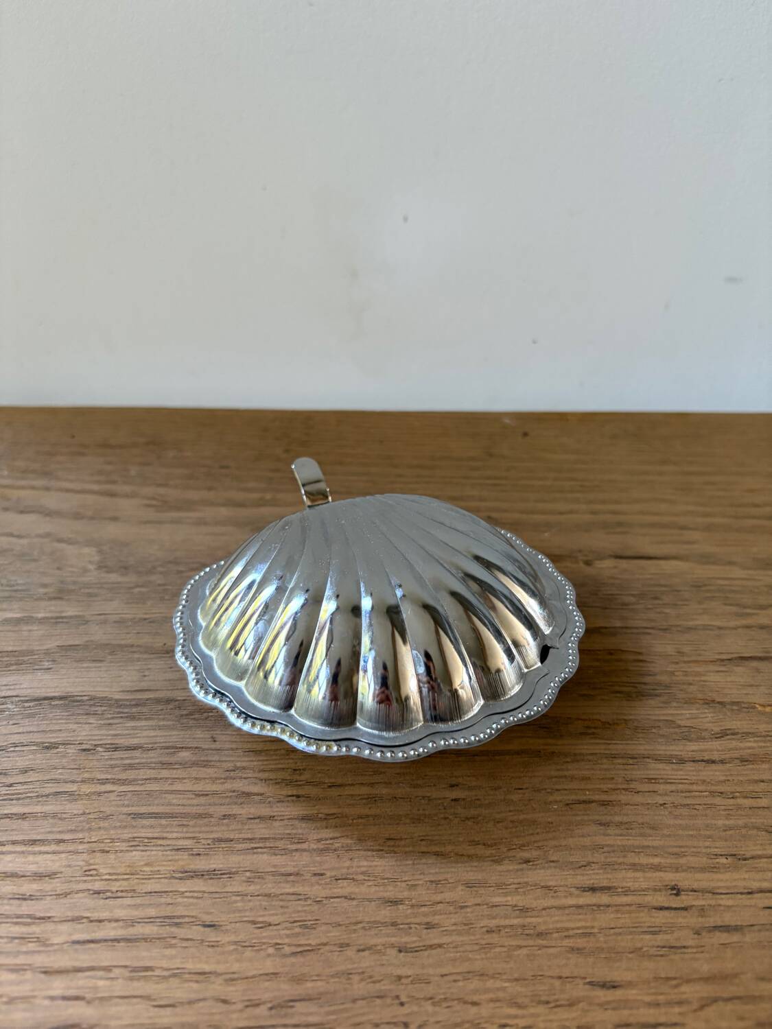 Vintage blue glass shell butter dish from Italy, 1960s