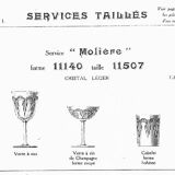 6 Baccarat crystal water/wine glasses, Molière model