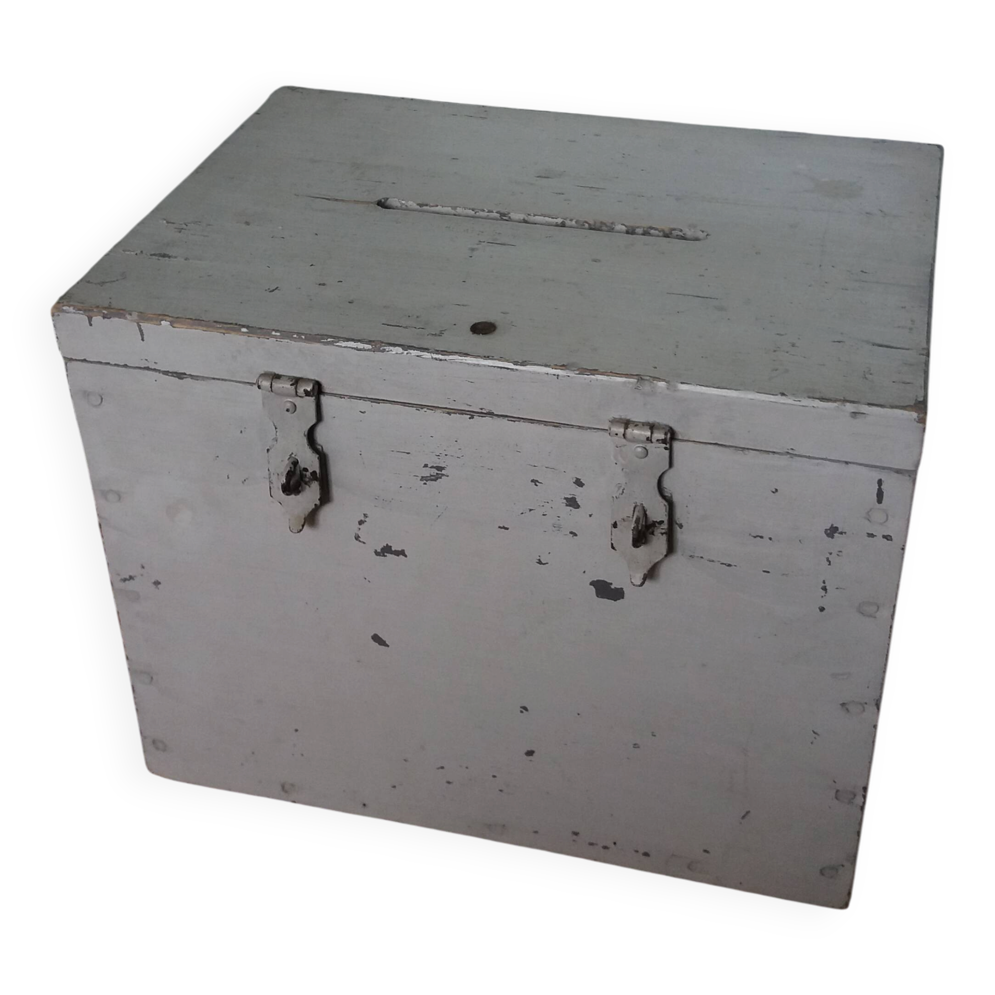 Old ballot box, solid wood chest