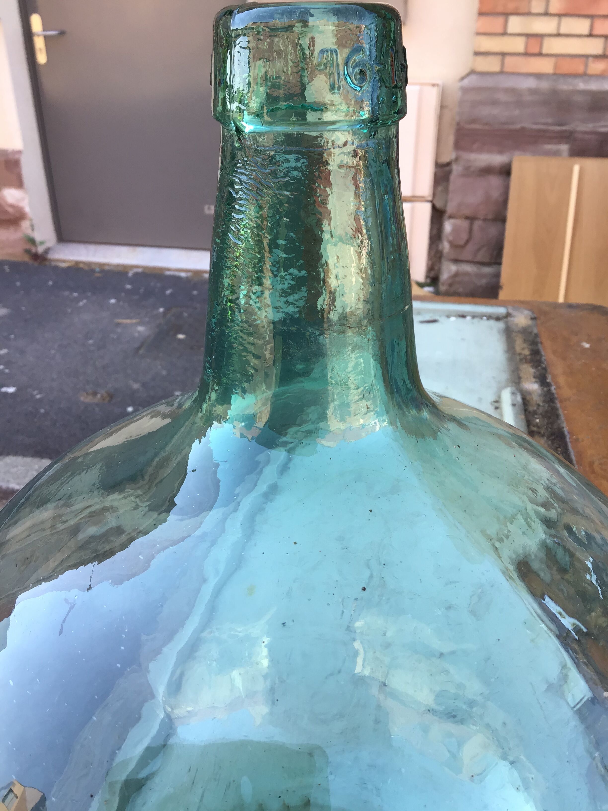 Vintage green demijohn 16 litres