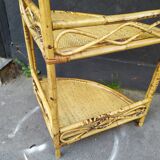 Vintage rattan corner shelf