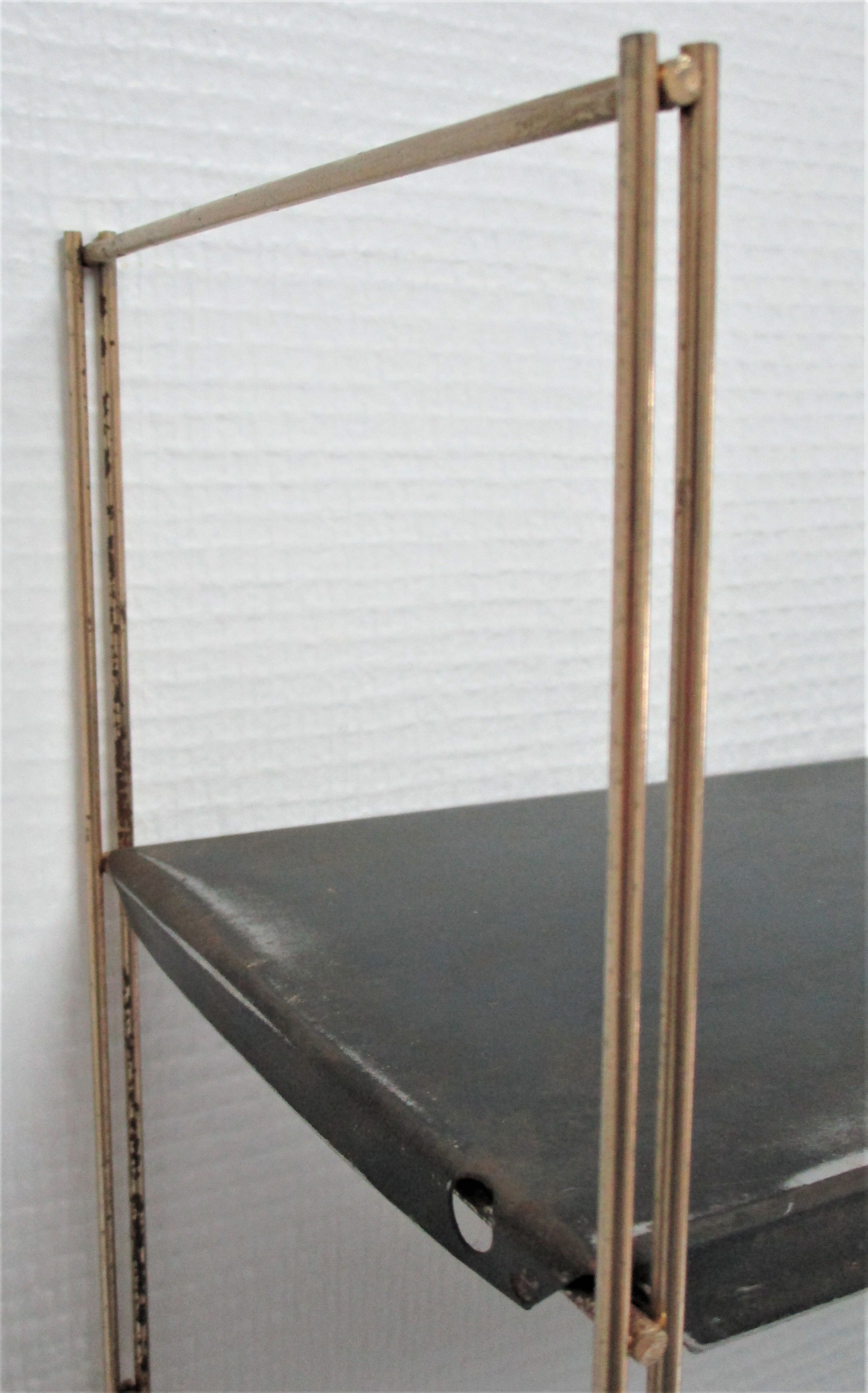 Wall shelf black metal weathered metal