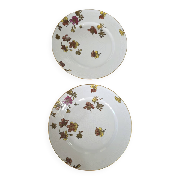 Paire d'assiettes japonisantes Haviland Limoges L'Escalier de Cristal