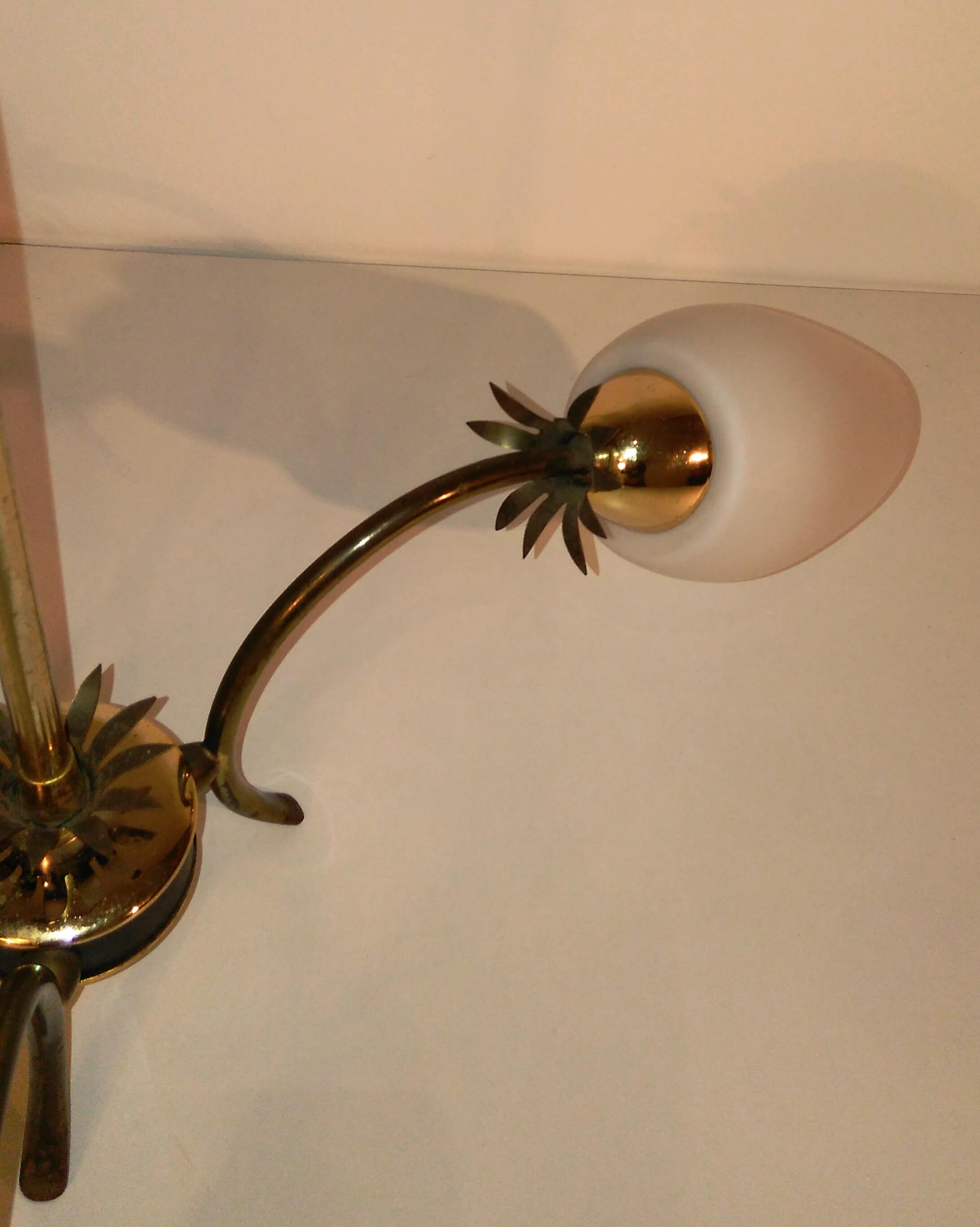 Vintage chandelier with 3 opaline globes