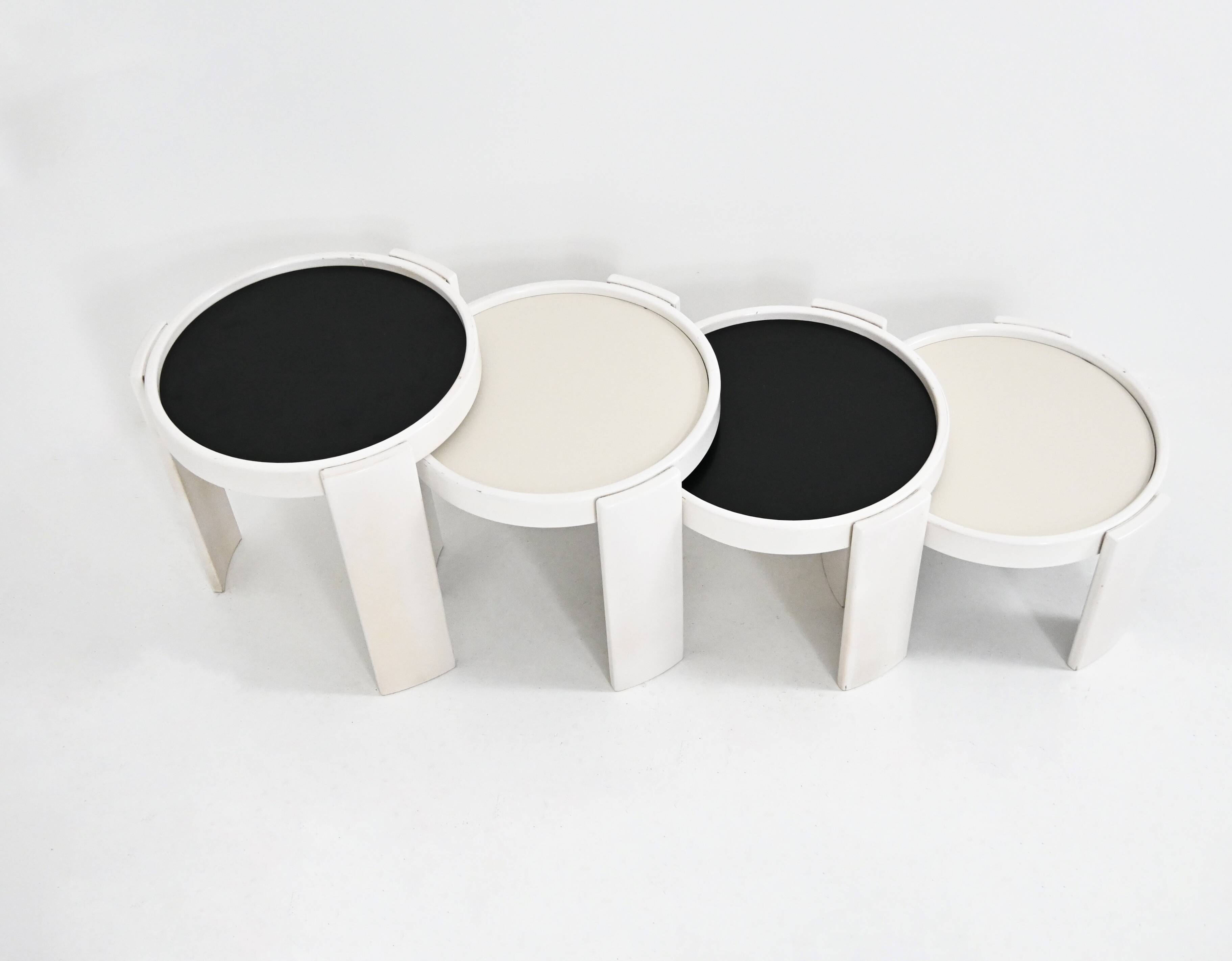 Nest tables model 780, created by Gianfranco Frattini for Cassina, year