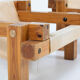 Pair of brutalist chairs in pine and canvas, 1970s