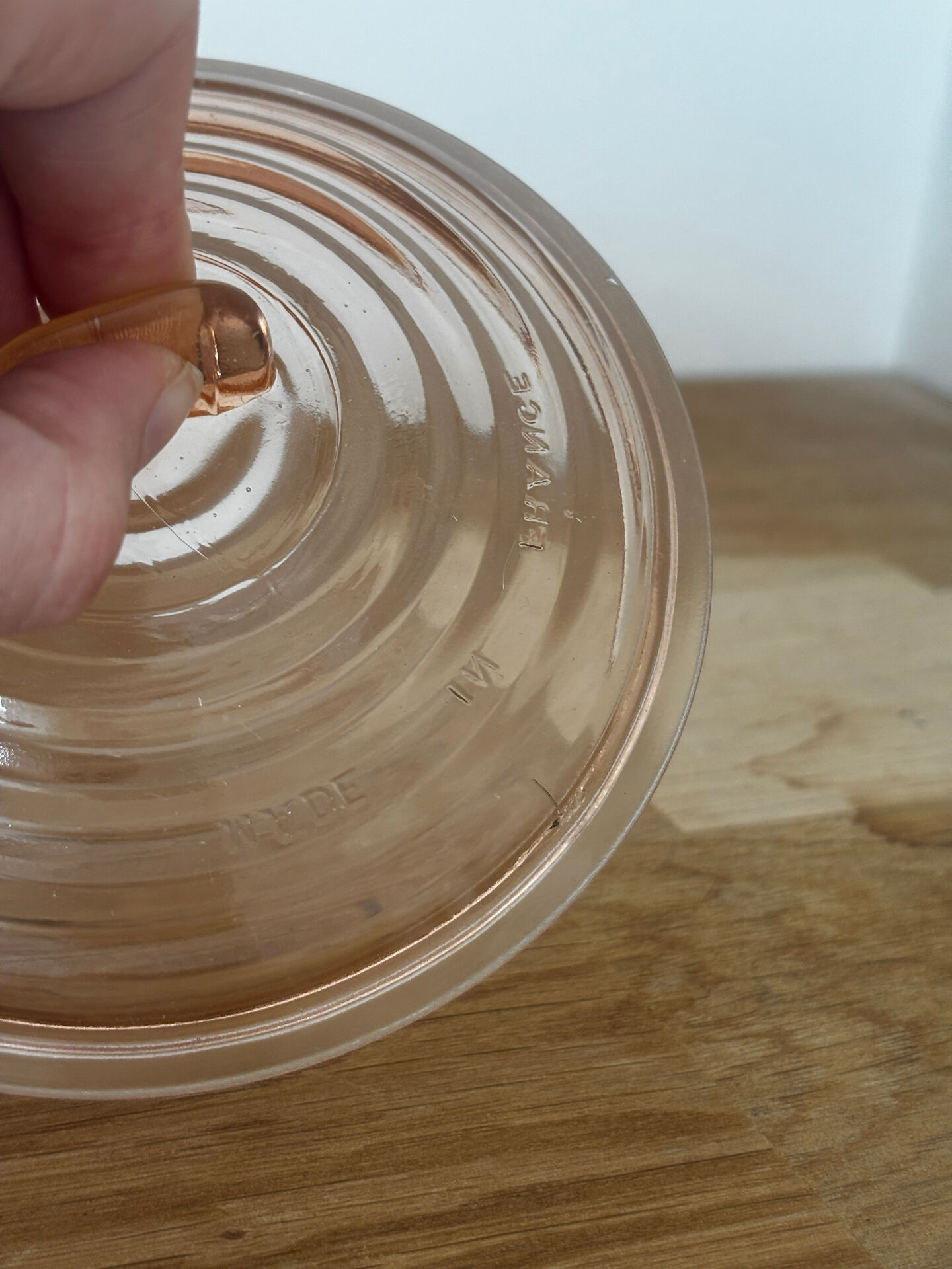 Sucrier en verre rose