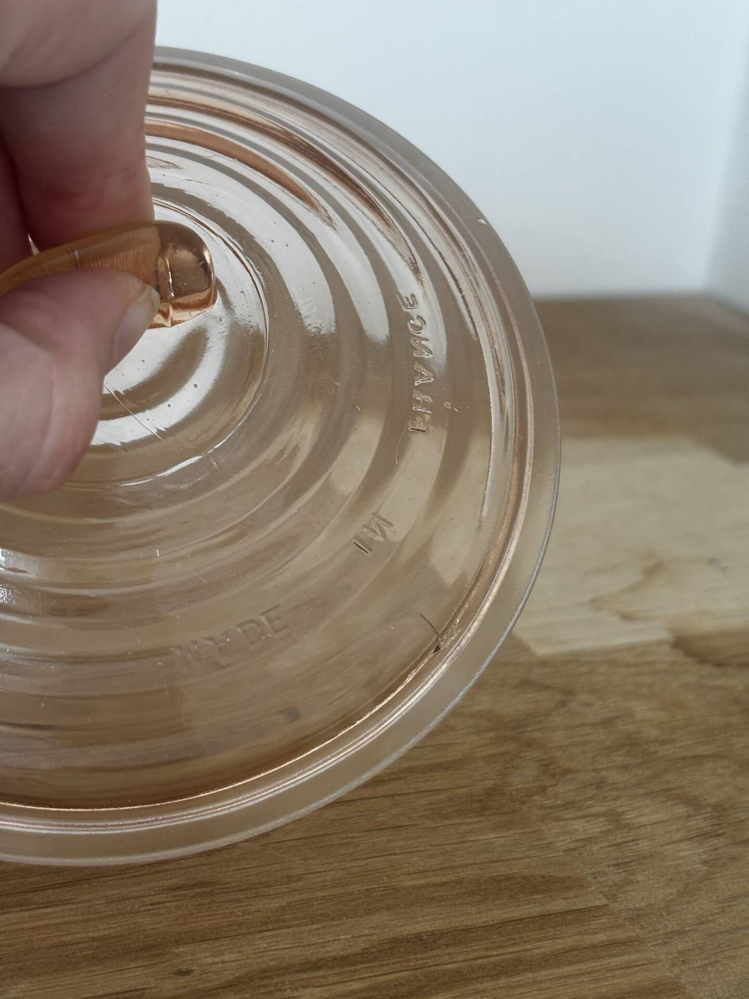 Sucrier en verre rose