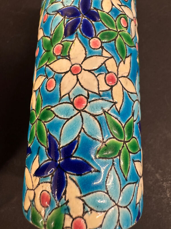 Vase rouleau Longwy