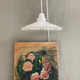 White opaline hanging lamp