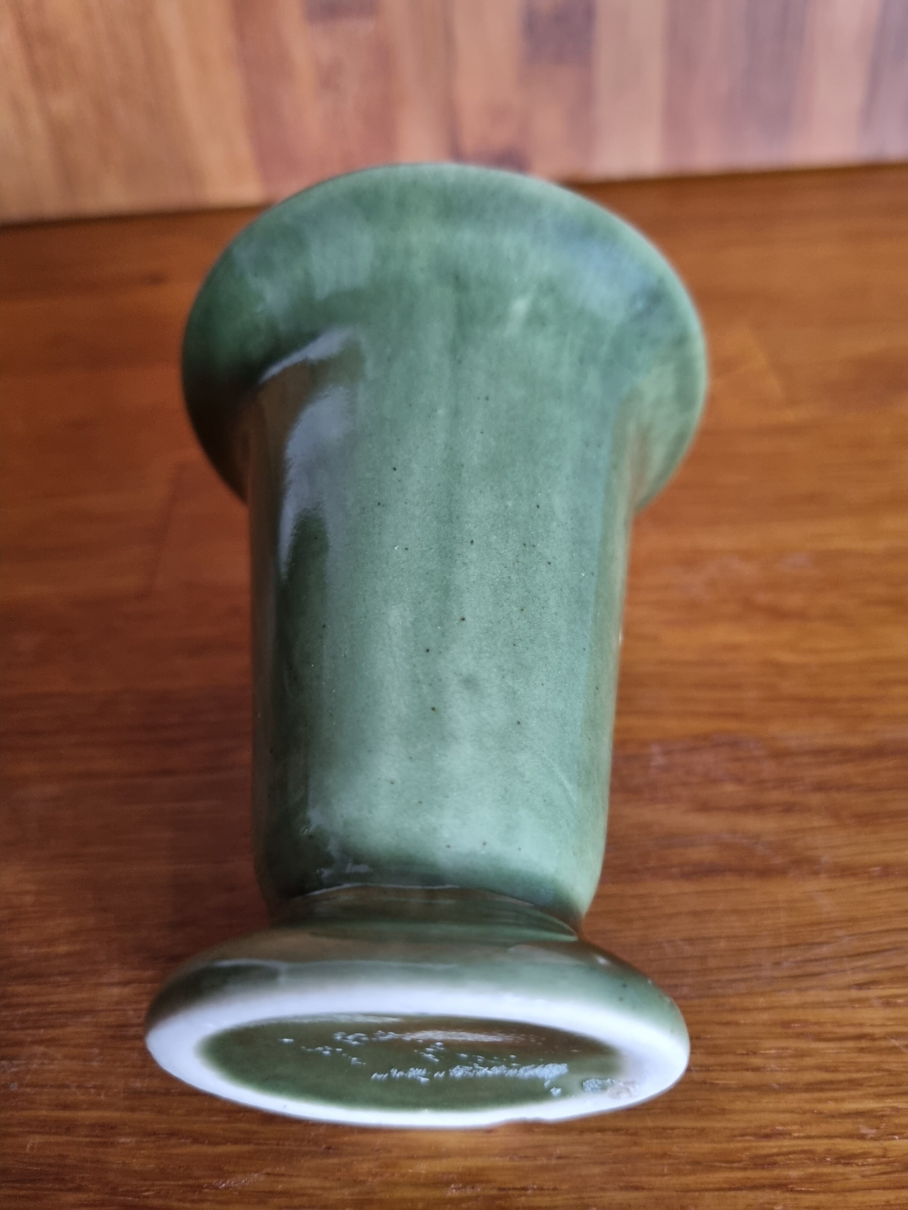 Small vintage vase in green ceramic