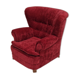 50s, Danish design, refurbished armchair, vintage velour