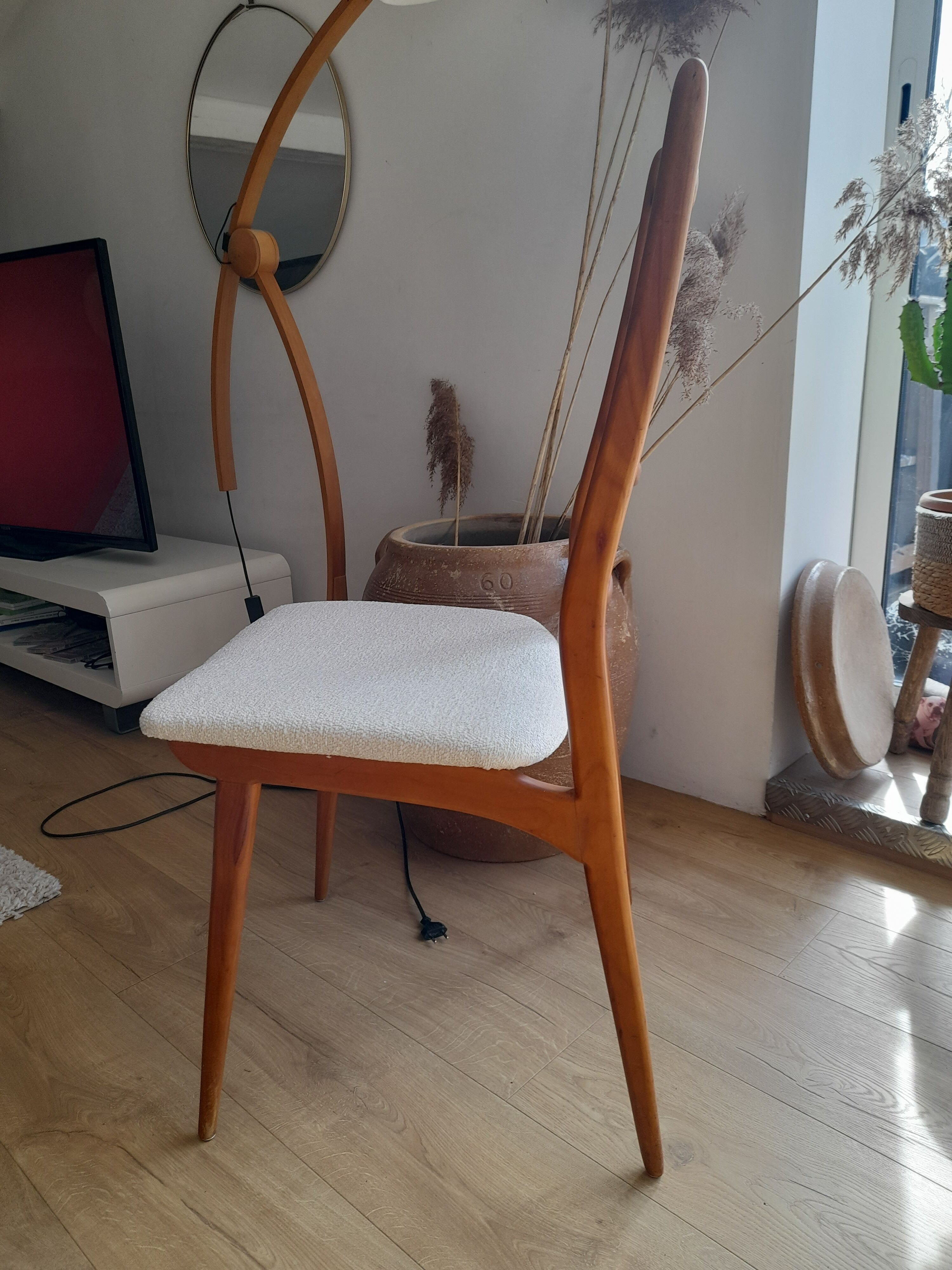 Vintage chair 1960 fabric buckle