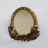 Golden italian candleholder mirror 23x30cm