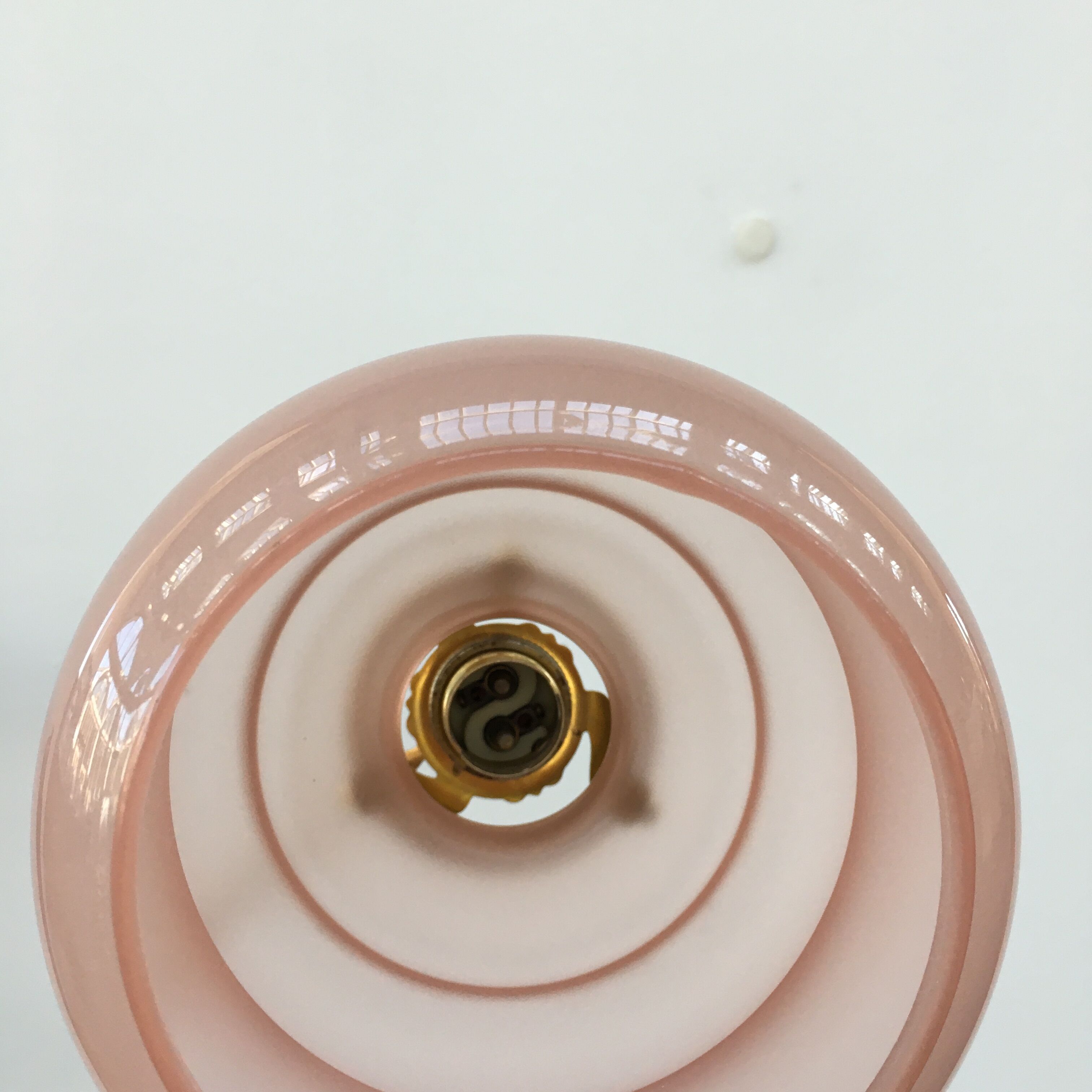 Pink glass walking lamp